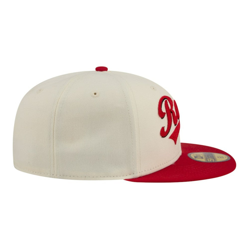 Cincinnati Reds New Era Two-Tone Stitch 59FIFTY Fitted Hat - Cream - New Era Online