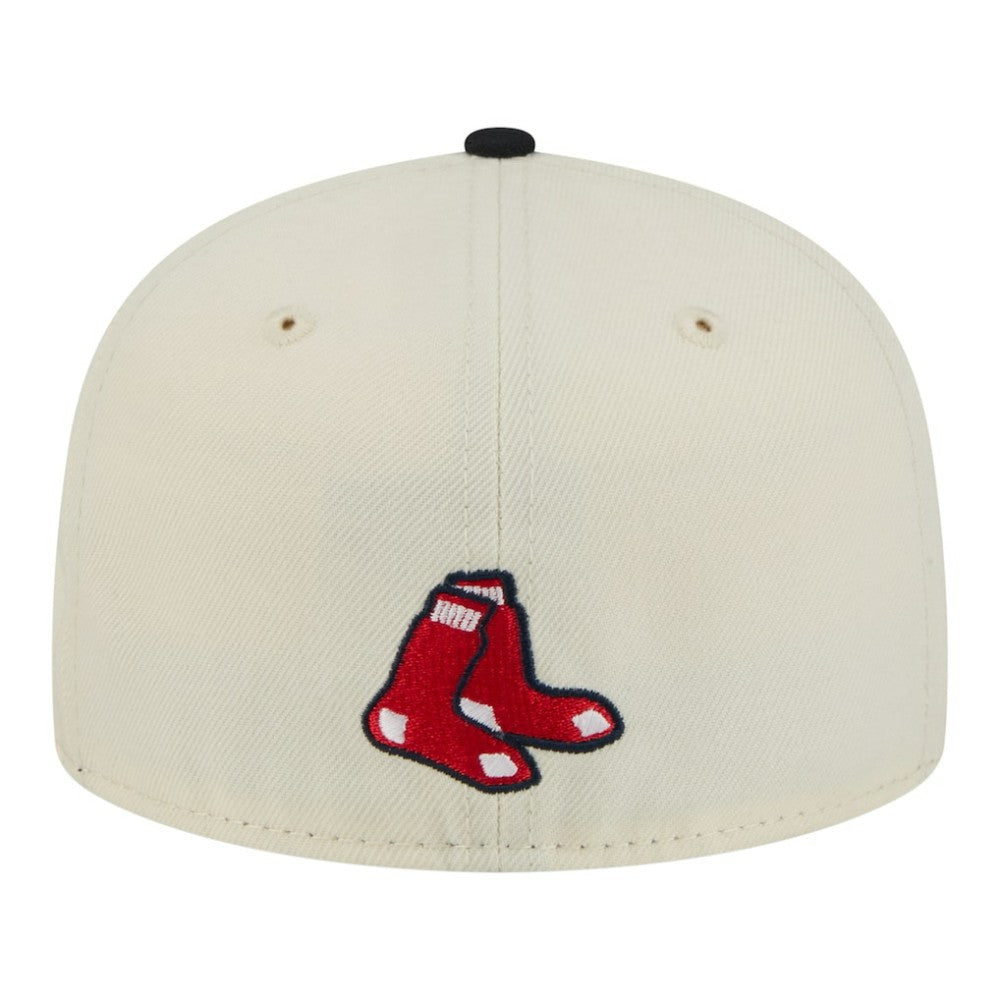 Boston Red Sox New Era Two-Tone Stitch 59FIFTY Fitted Hat - Cream - New Era on Sale