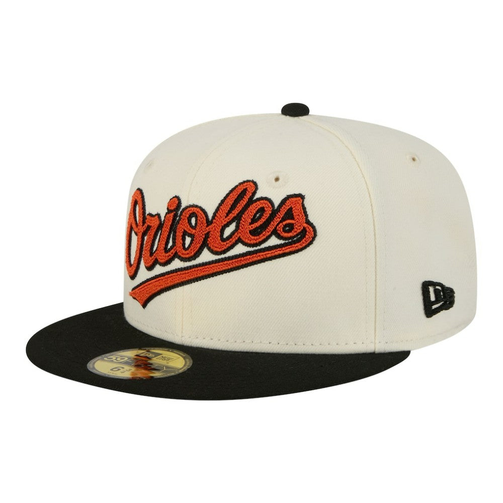 Baltimore Orioles New Era Two-Tone Stitch 59FIFTY Fitted Hat - Cream - New Era on Sale