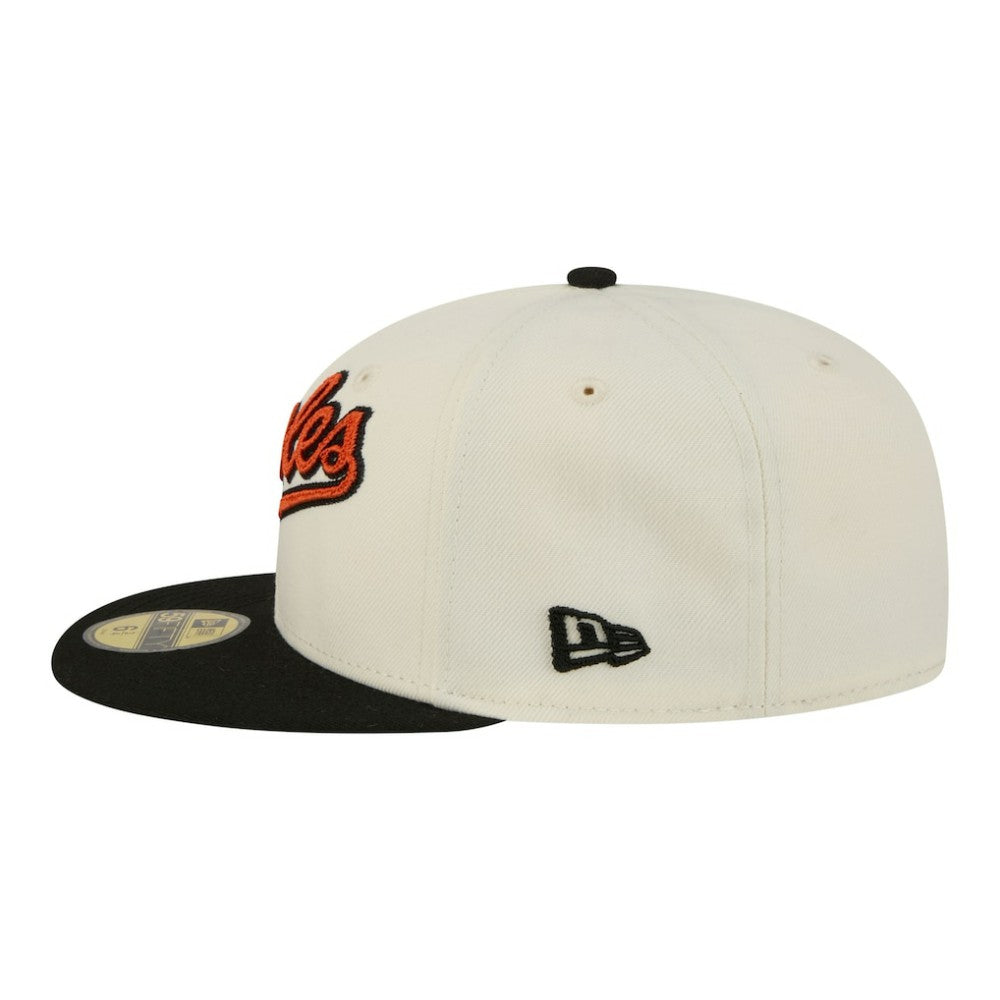 Baltimore Orioles New Era Two-Tone Stitch 59FIFTY Fitted Hat - Cream - New Era on Sale