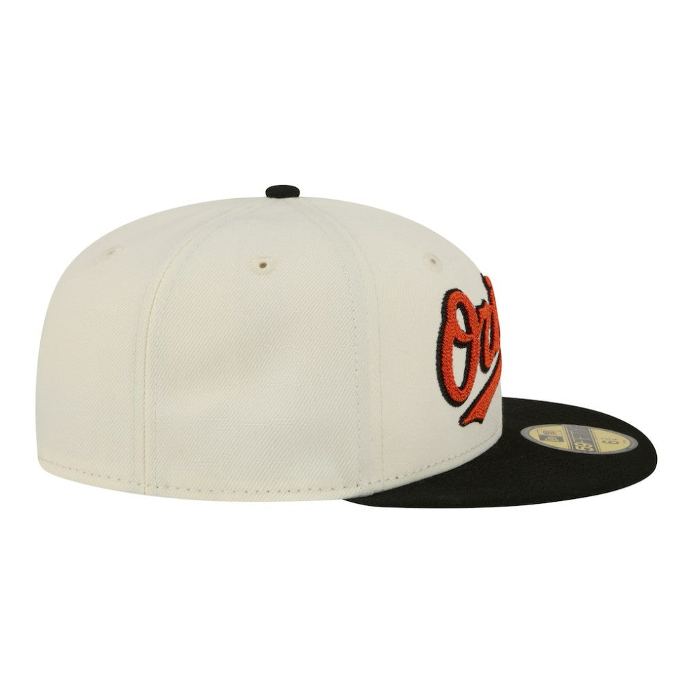 Baltimore Orioles New Era Two-Tone Stitch 59FIFTY Fitted Hat - Cream - New Era on Sale