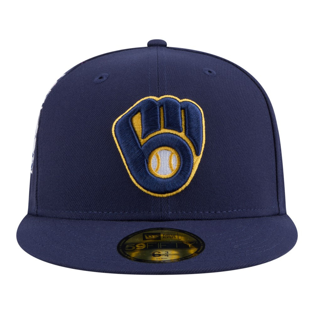 Milwaukee Brewers New Era Hidden Hit 59FIFTY Fitted Hat - Navy - New Era on Sale