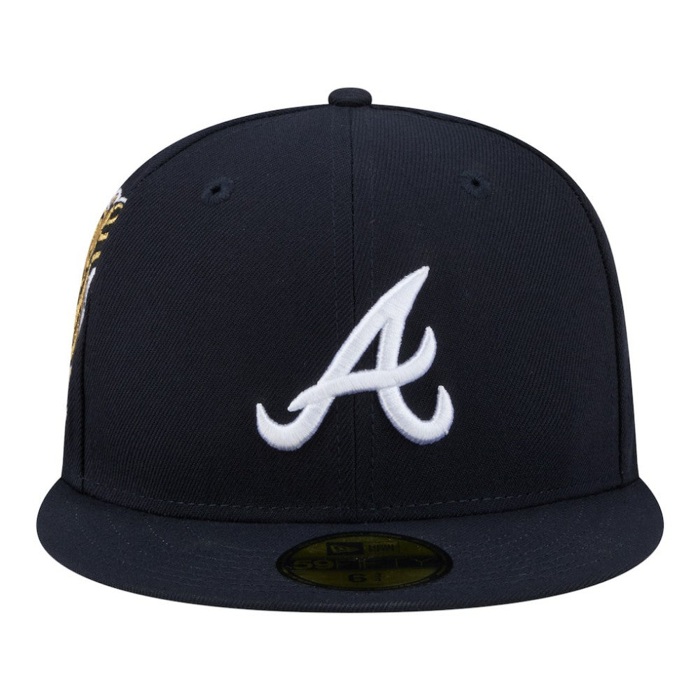 Atlanta Braves New Era Hidden Hit 59FIFTY Fitted Hat - Navy - New Era Discount
