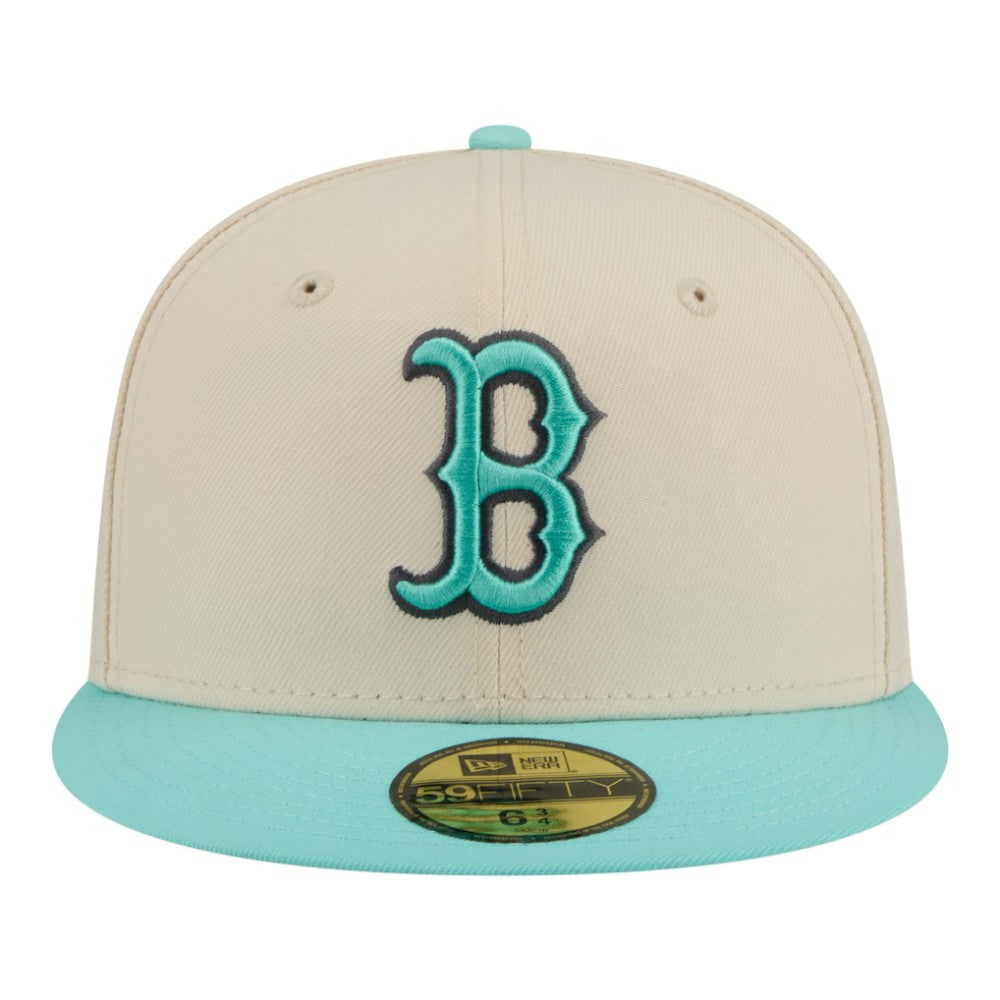 Boston Red Sox New Era Two-Tone Color Pack 59FIFTY Fitted Hat - Light Beige/Turquoise - New Era Sale