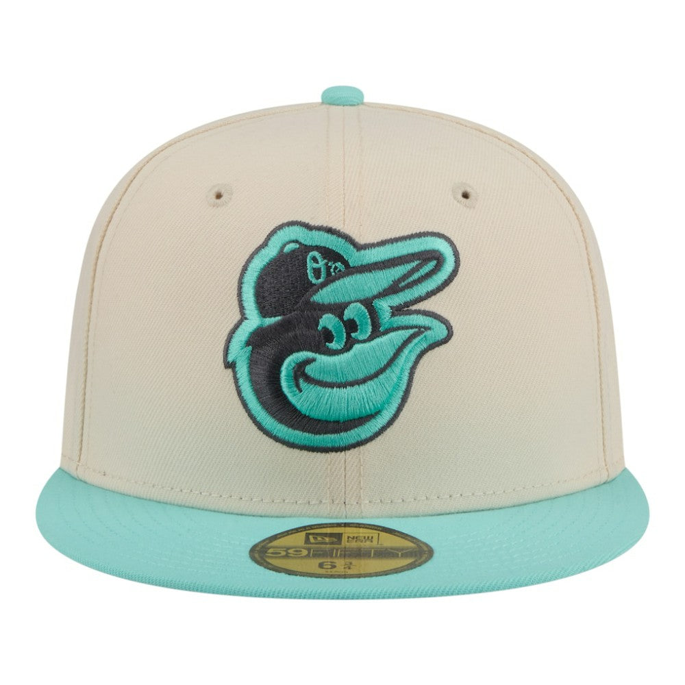 Baltimore Orioles New Era Two-Tone Color Pack 59FIFTY Fitted Hat - Light Beige/Turquoise - New Era Discount