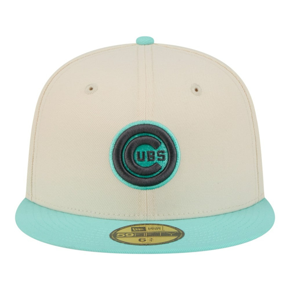 Chicago Cubs New Era Two-Tone Color Pack 59FIFTY Fitted Hat - Light Beige/Turquoise - New Era on Sale