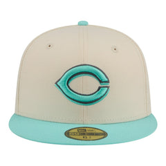 Cincinnati Reds New Era Two-Tone Color Pack 59FIFTY Fitted Hat - Light Beige/Turquoise - New Era Sale