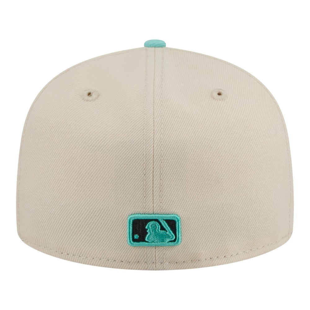 Los Angeles Dodgers New Era Two-Tone Color Pack 59FIFTY Fitted Hat - Light Beige/Turquoise - New Era Discount