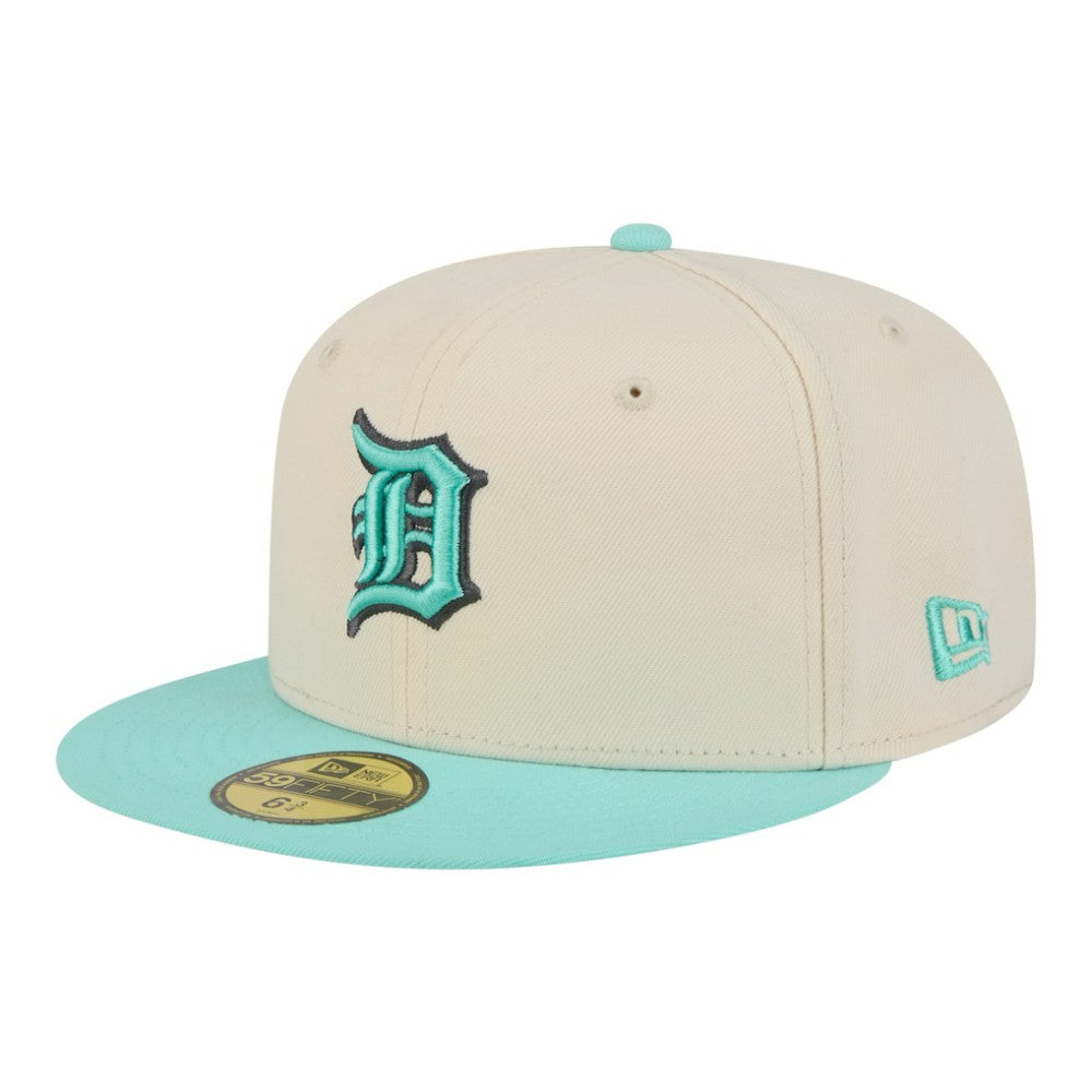Detroit Tigers New Era Two-Tone Color Pack 59FIFTY Fitted Hat - Light Beige/Turquoise - New Era Sale