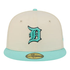 Detroit Tigers New Era Two-Tone Color Pack 59FIFTY Fitted Hat - Light Beige/Turquoise - New Era Sale