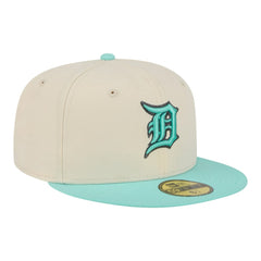 Detroit Tigers New Era Two-Tone Color Pack 59FIFTY Fitted Hat - Light Beige/Turquoise - New Era Sale