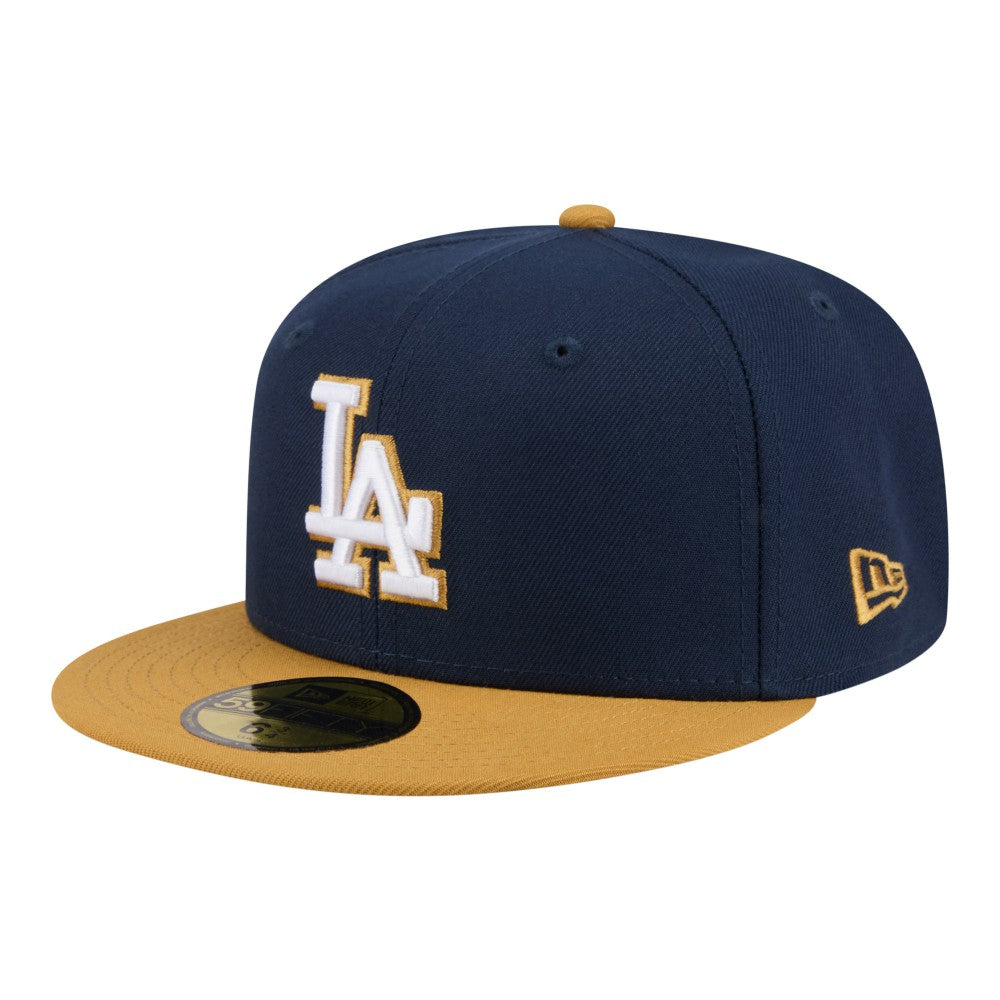 Los Angeles Dodgers New Era Two-Tone Color Pack 59FIFTY Fitted Hat - Navy/Khaki - New Era Online