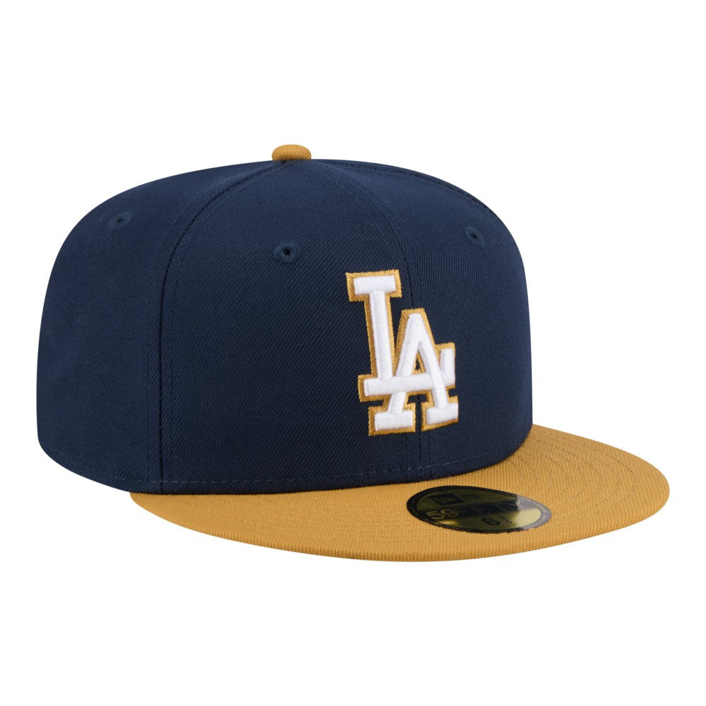 Los Angeles Dodgers New Era Two-Tone Color Pack 59FIFTY Fitted Hat - Navy/Khaki - New Era Online