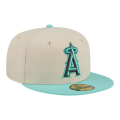 Los Angeles Angels New Era Two-Tone Color Pack 59FIFTY Fitted Hat - Light Beige/Turquoise - New Era Discount