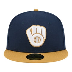 Milwaukee Brewers New Era Two-Tone Color Pack 59FIFTY Fitted Hat - Navy/Khaki - New Era Sale