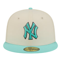 New York Yankees New Era Two-Tone Color Pack 59FIFTY Fitted Hat - Light Beige/Turquoise - New Era Online