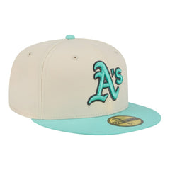 Athletics New Era Two-Tone Color Pack 59FIFTY Fitted Hat - Light Beige/Turquoise - New Era Online