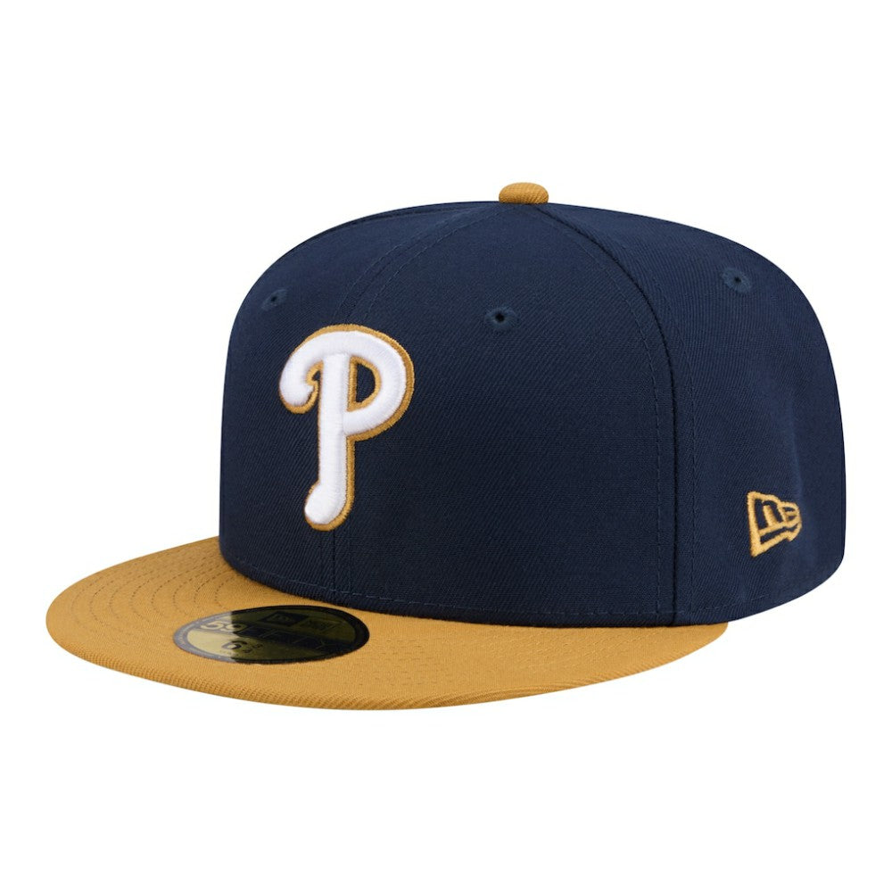 Philadelphia Phillies New Era Two-Tone Color Pack 59FIFTY Fitted Hat - Navy/Khaki - New Era Online