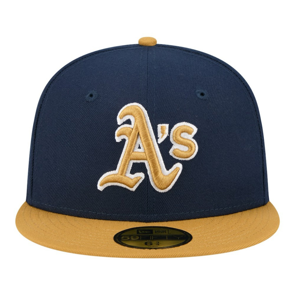 Athletics New Era Two-Tone Color Pack 59FIFTY Fitted Hat - Navy/Khaki - New Era Lifestyle