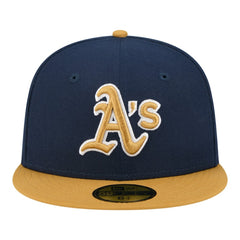 Athletics New Era Two-Tone Color Pack 59FIFTY Fitted Hat - Navy/Khaki - New Era Lifestyle