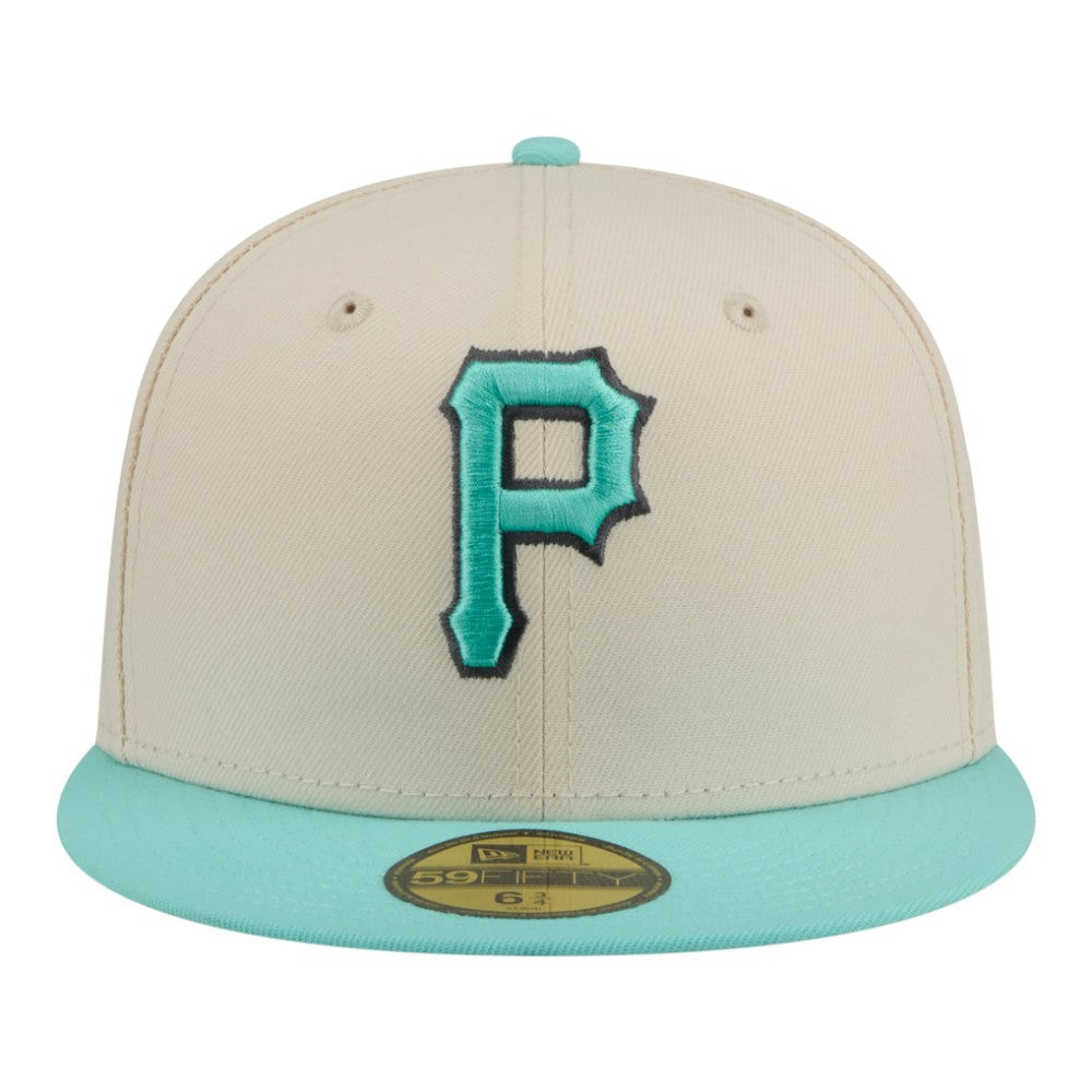Pittsburgh Pirates New Era Two-Tone Color Pack 59FIFTY Fitted Hat - Light Beige/Turquoise - New Era Lifestyle