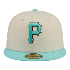 Pittsburgh Pirates New Era Two-Tone Color Pack 59FIFTY Fitted Hat - Light Beige/Turquoise - New Era Lifestyle