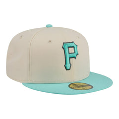 Pittsburgh Pirates New Era Two-Tone Color Pack 59FIFTY Fitted Hat - Light Beige/Turquoise - New Era Lifestyle