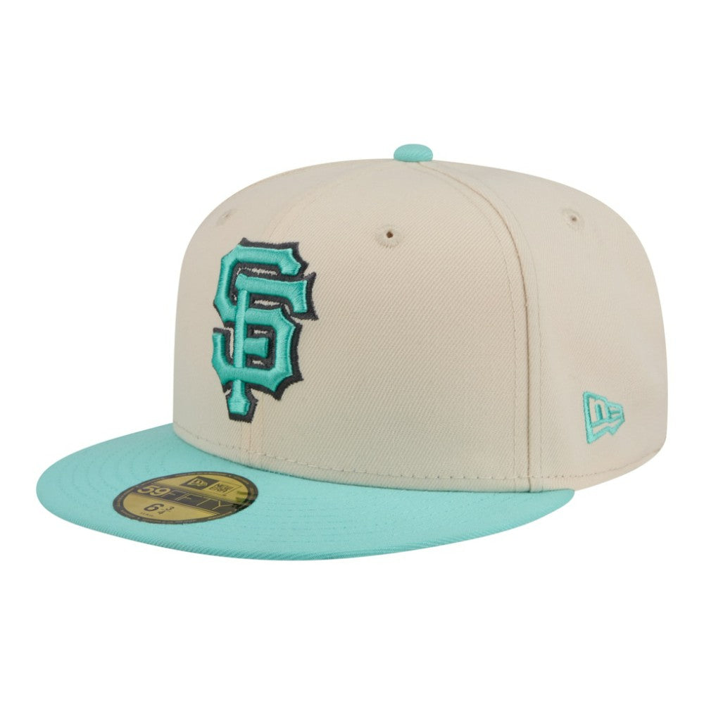 San Francisco Giants New Era Two-Tone Color Pack 59FIFTY Fitted Hat - Light Beige/Turquoise - New Era Sale