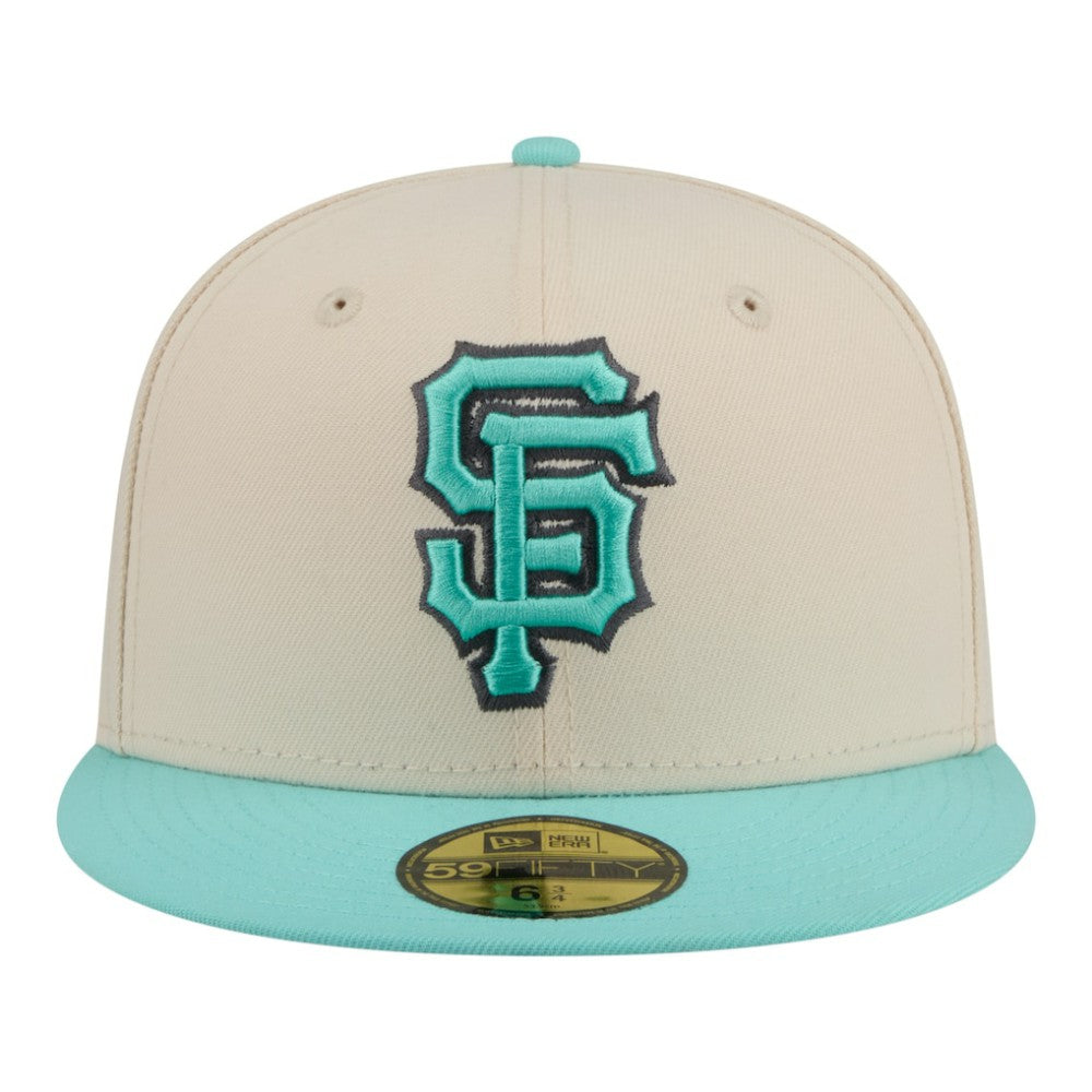 San Francisco Giants New Era Two-Tone Color Pack 59FIFTY Fitted Hat - Light Beige/Turquoise - New Era Sale