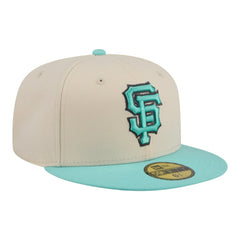 San Francisco Giants New Era Two-Tone Color Pack 59FIFTY Fitted Hat - Light Beige/Turquoise - New Era Sale