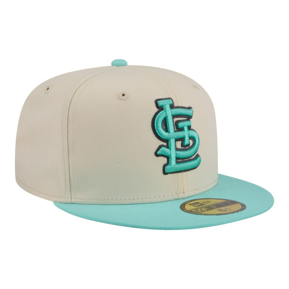 St. Louis Cardinals New Era Two-Tone Color Pack 59FIFTY Fitted Hat - Light Beige/Turquoise - New Era Online