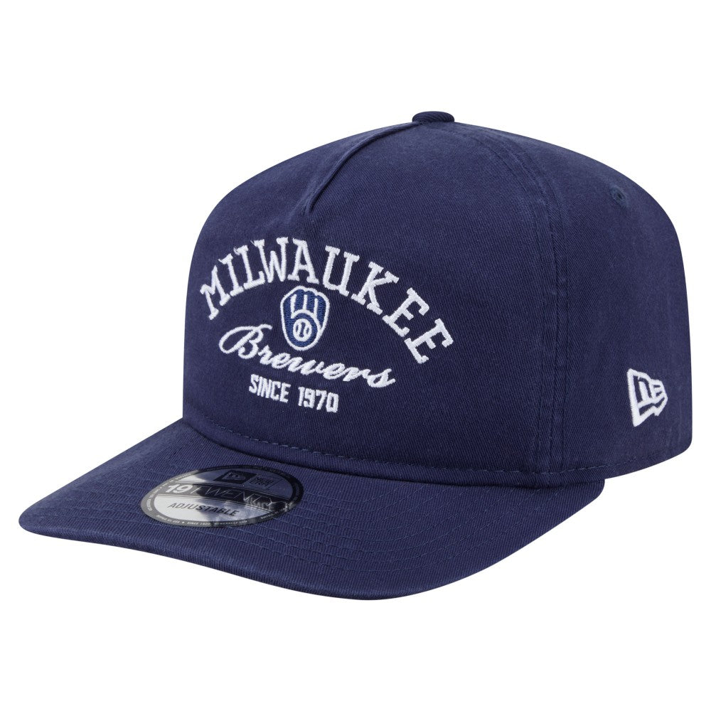 Milwaukee Brewers New Era Stacked 19TWENTY Adjustable Hat - Navy - New Era Lifestyle