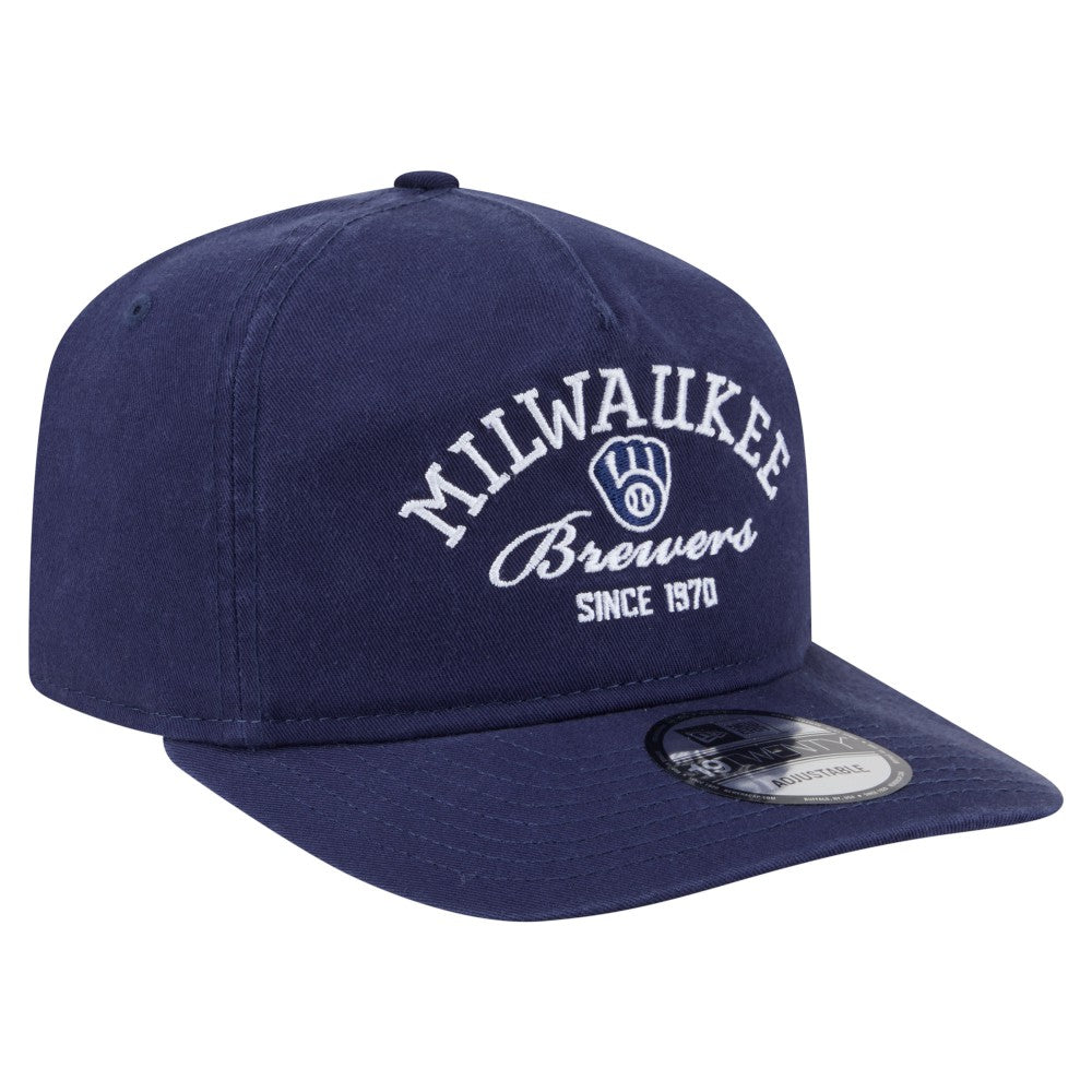 Milwaukee Brewers New Era Stacked 19TWENTY Adjustable Hat - Navy - New Era Lifestyle
