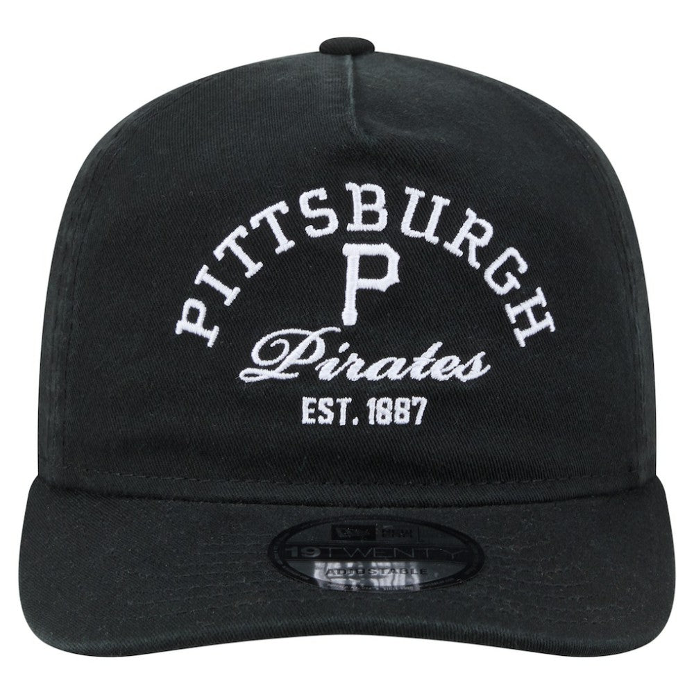 Pittsburgh Pirates New Era Stacked 19TWENTY Adjustable Hat - Black - New Era Discount