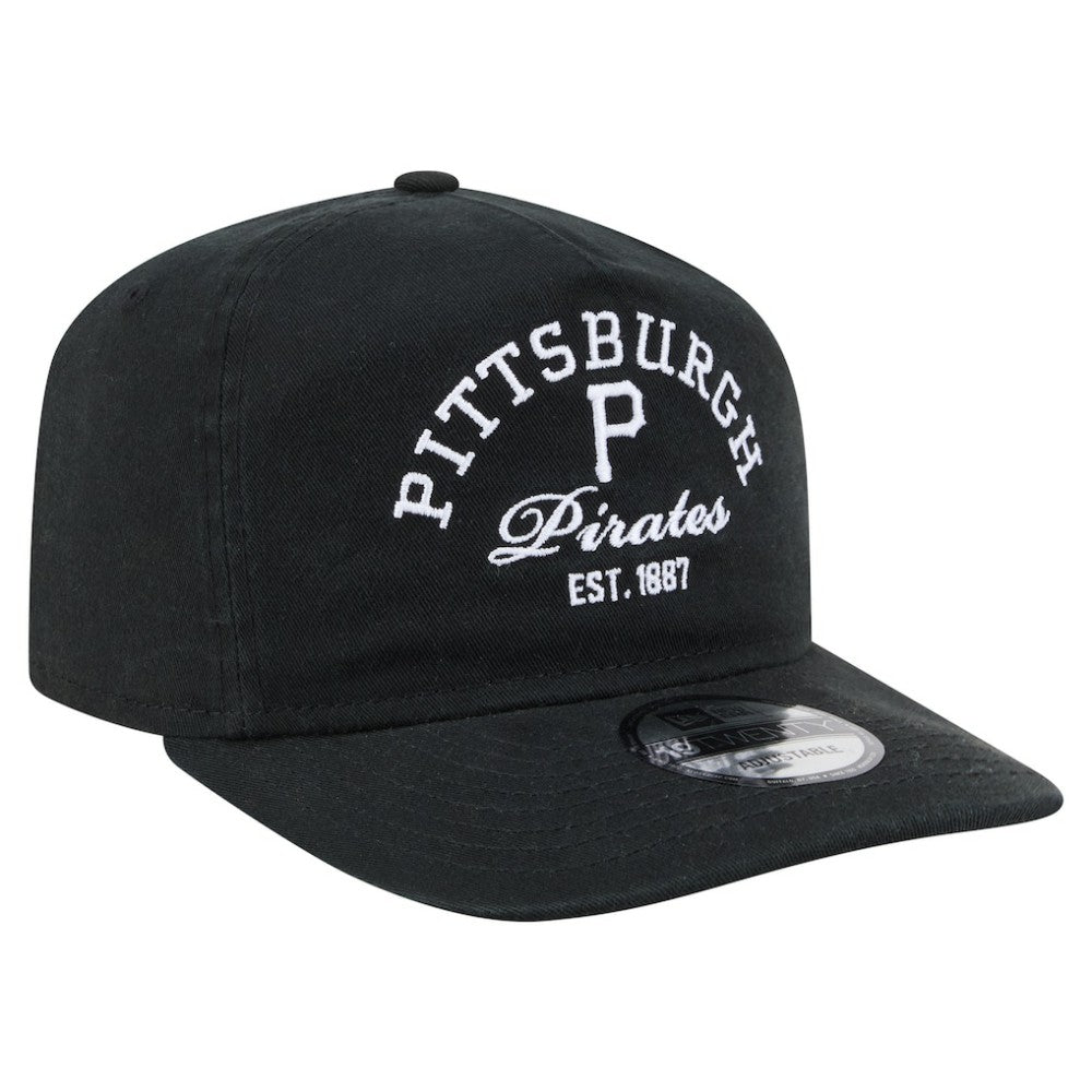 Pittsburgh Pirates New Era Stacked 19TWENTY Adjustable Hat - Black - New Era Discount