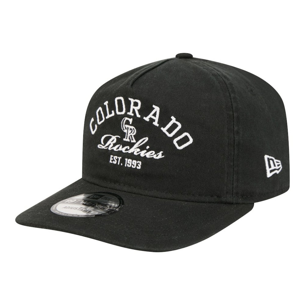 Colorado Rockies New Era Stacked 19TWENTY Adjustable Hat - Black - New Era Sale