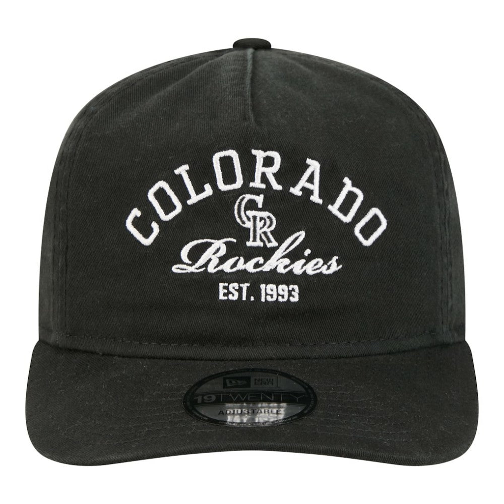 Colorado Rockies New Era Stacked 19TWENTY Adjustable Hat - Black - New Era Sale