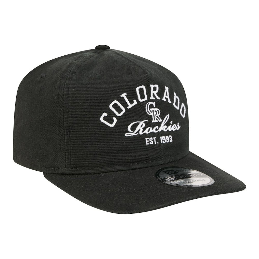 Colorado Rockies New Era Stacked 19TWENTY Adjustable Hat - Black - New Era Sale
