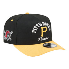 Pittsburgh Pirates New Era Arched A-Frame 9FIFTY Adjustable Hat - Black/Gold - New Era Discount