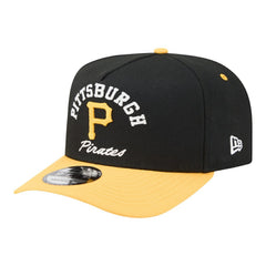 Pittsburgh Pirates New Era Arched A-Frame 9FIFTY Adjustable Hat - Black/Gold - New Era Discount