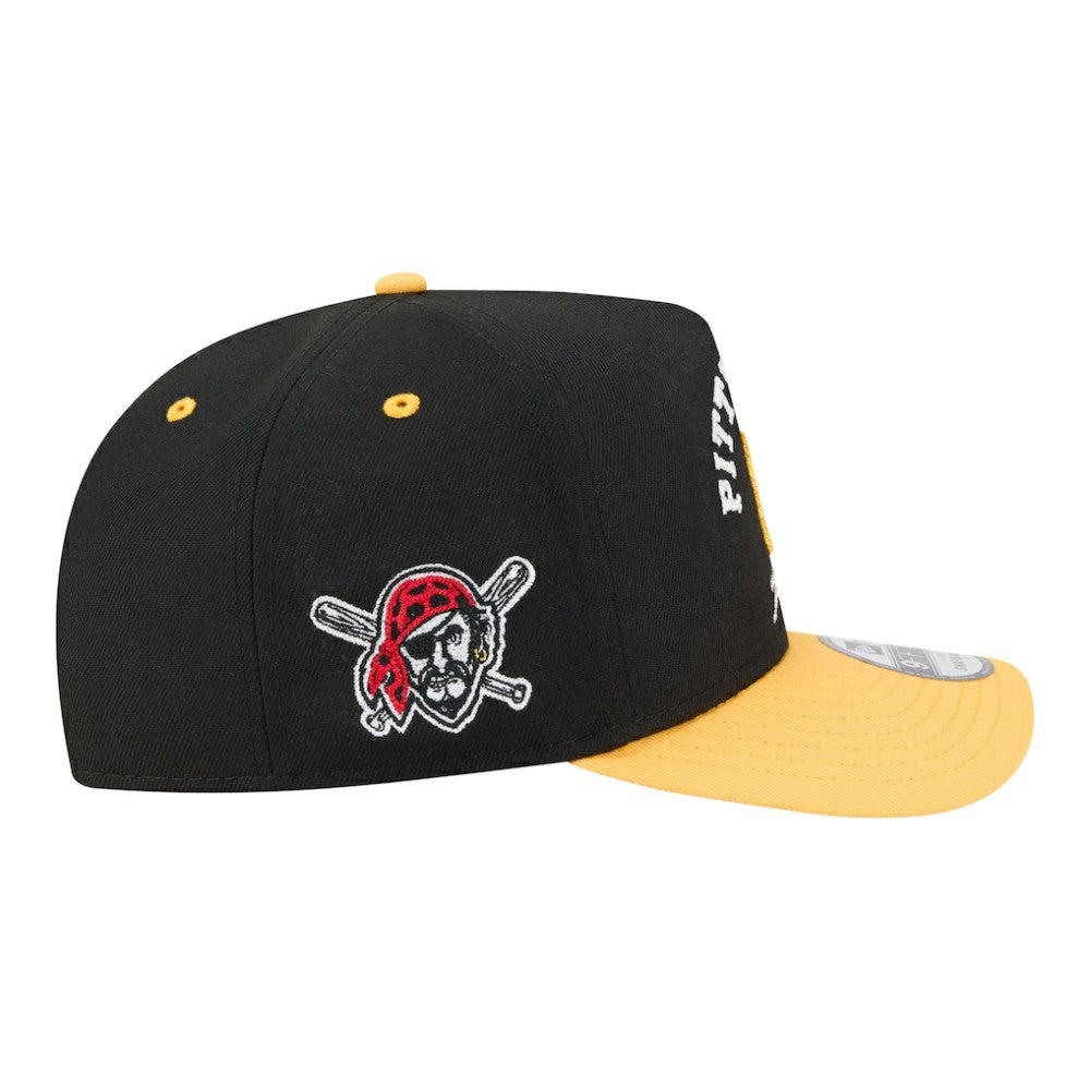 Pittsburgh Pirates New Era Arched A-Frame 9FIFTY Adjustable Hat - Black/Gold - New Era Discount