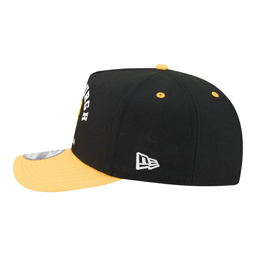 Pittsburgh Pirates New Era Arched A-Frame 9FIFTY Adjustable Hat - Black/Gold - New Era Discount