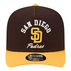 San Diego Padres New Era Arched A-Frame 9FIFTY Adjustable Hat - Brown/Gold - New Era on Sale
