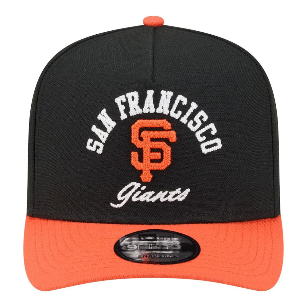 San Francisco Giants New Era Arched A-Frame 9FIFTY Adjustable Hat - Black/Orange - New Era Discount