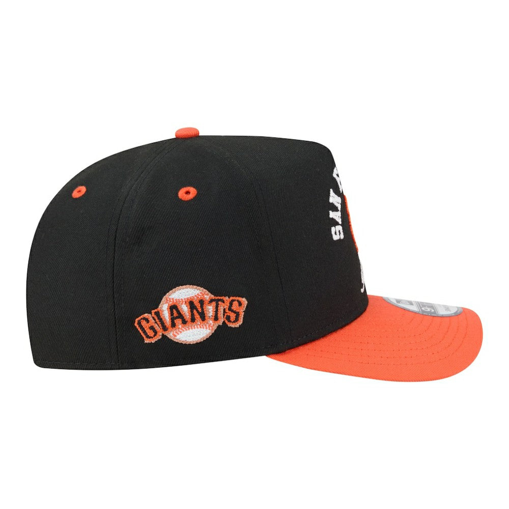 San Francisco Giants New Era Arched A-Frame 9FIFTY Adjustable Hat - Black/Orange - New Era Discount