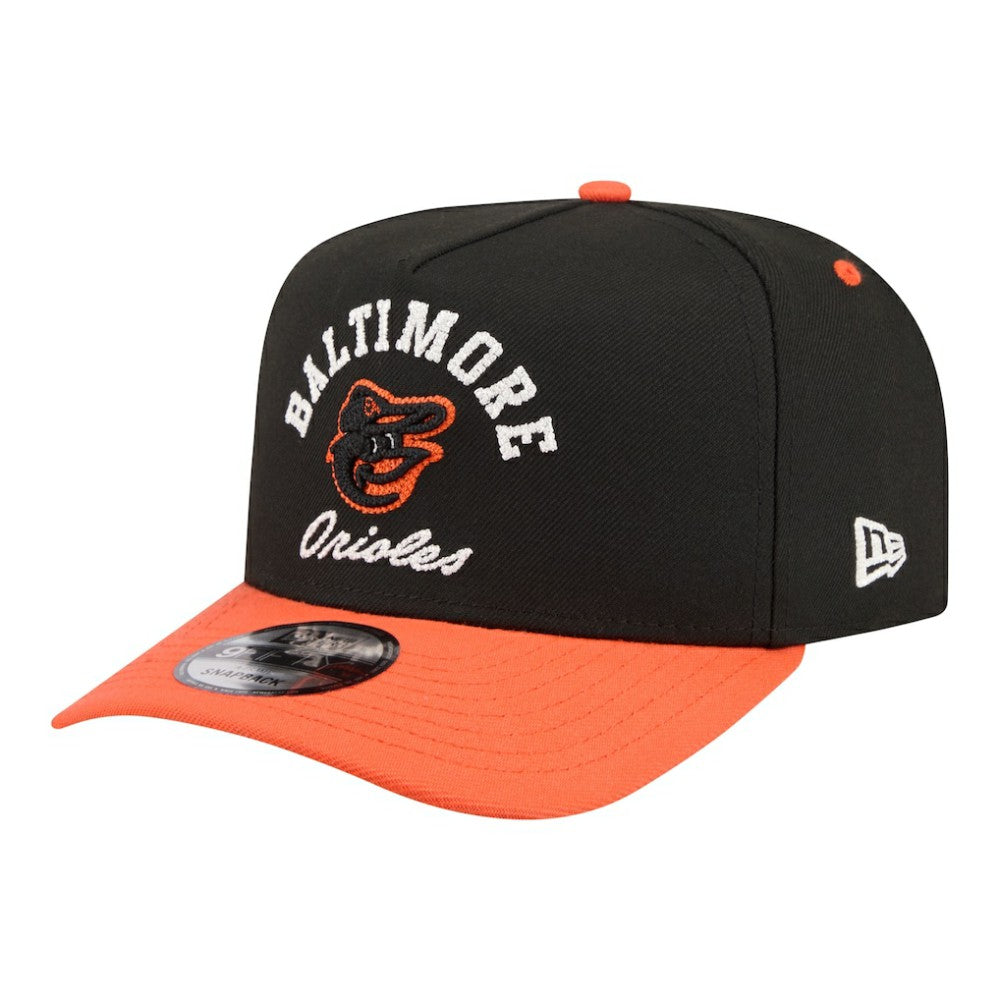 Baltimore Orioles New Era Arched A-Frame 9FIFTY Adjustable Hat - Black/Orange - New Era Lifestyle