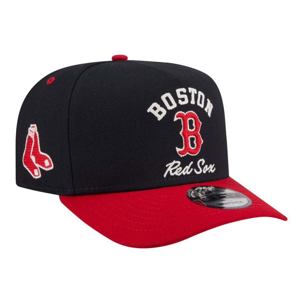 Boston Red Sox New Era Arched A-Frame 9FIFTY Adjustable Hat - Navy/Red - New Era Sale
