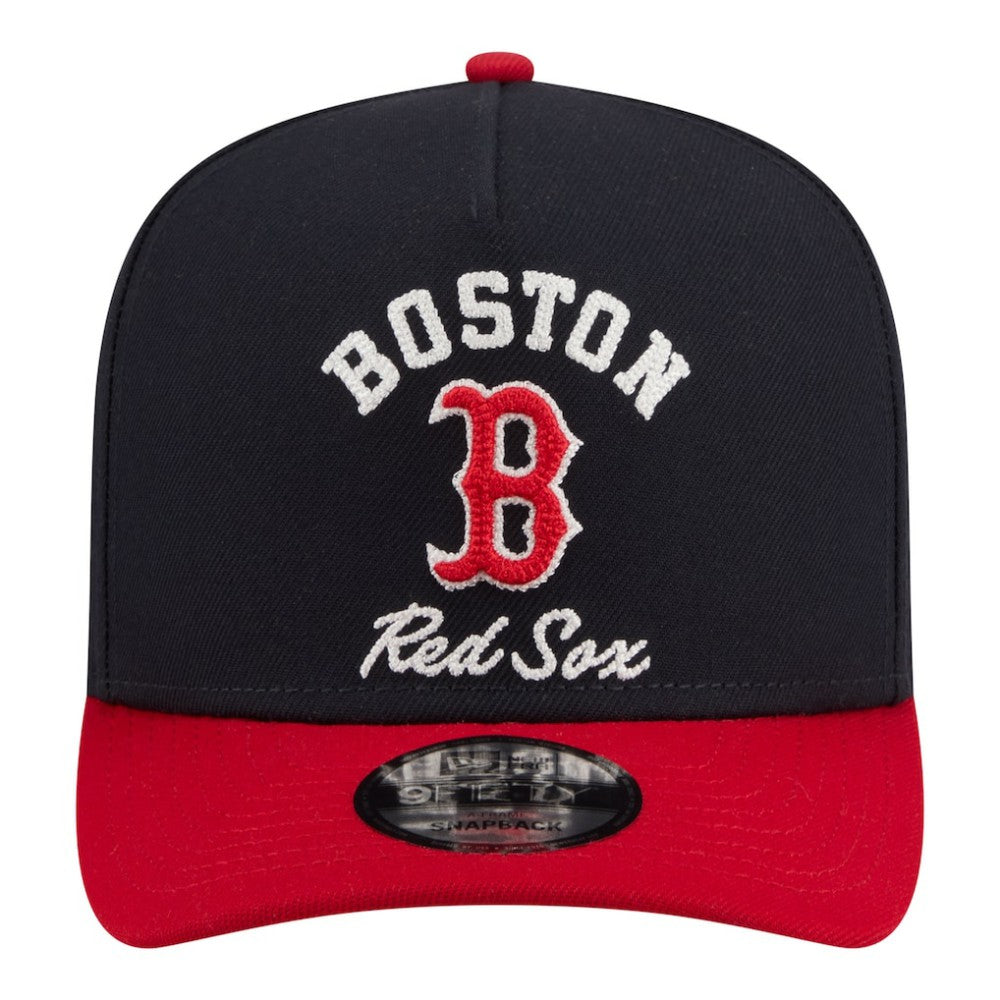 Boston Red Sox New Era Arched A-Frame 9FIFTY Adjustable Hat - Navy/Red - New Era Sale