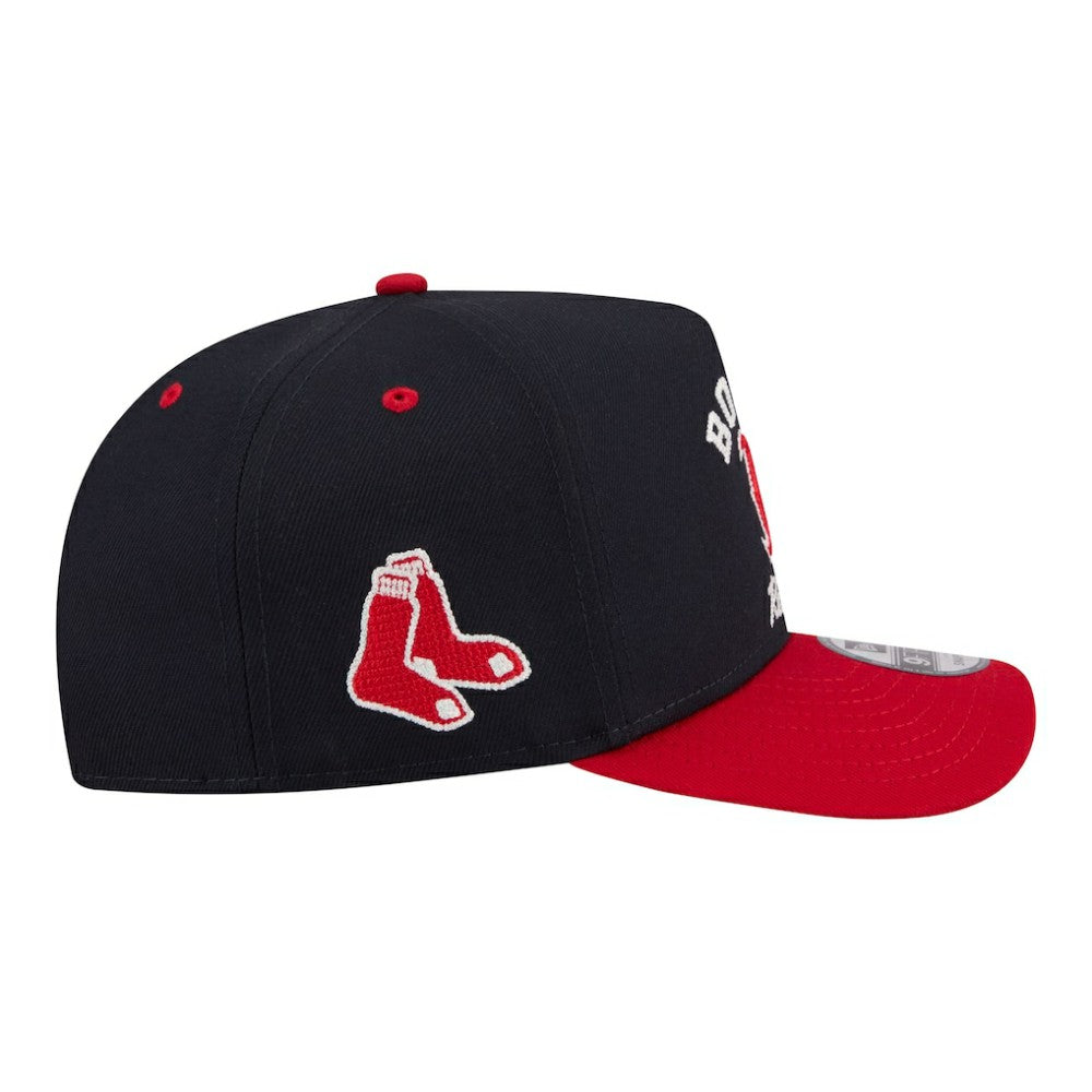 Boston Red Sox New Era Arched A-Frame 9FIFTY Adjustable Hat - Navy/Red - New Era Sale