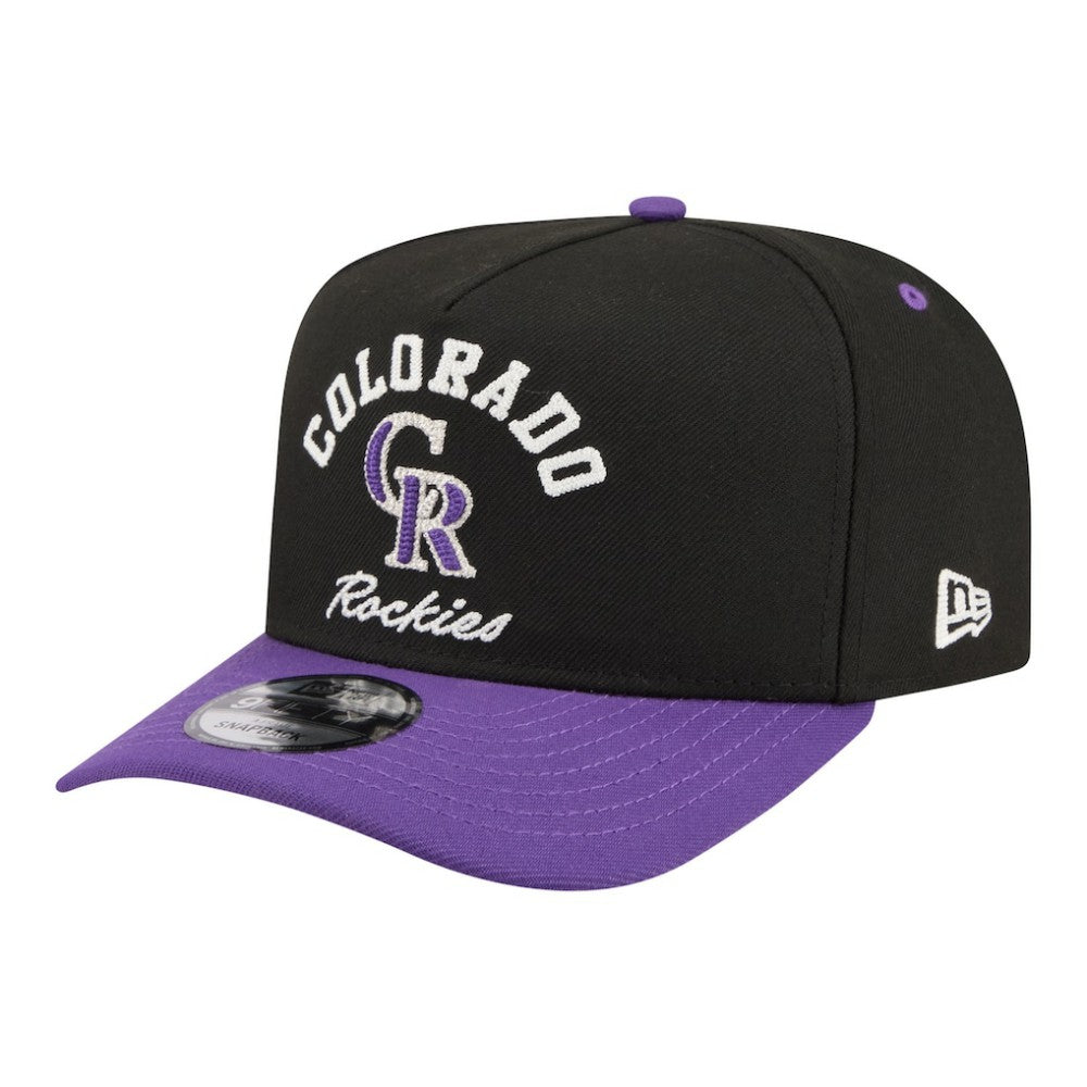 Colorado Rockies New Era Arched A-Frame 9FIFTY Adjustable Hat - Black/Purple - New Era on Sale